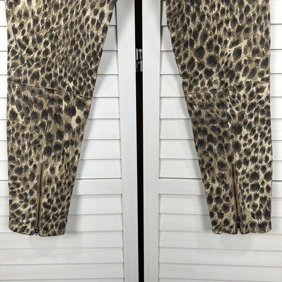 NWOT J McLaughlin Baxter Safari Jeans‎ Leopard Print Zip Ankle Size 8 Pants - Picture 7 of 11